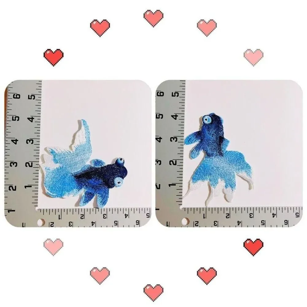 A27-a‎ set of Two Red Koi Fish-Iron on Patch